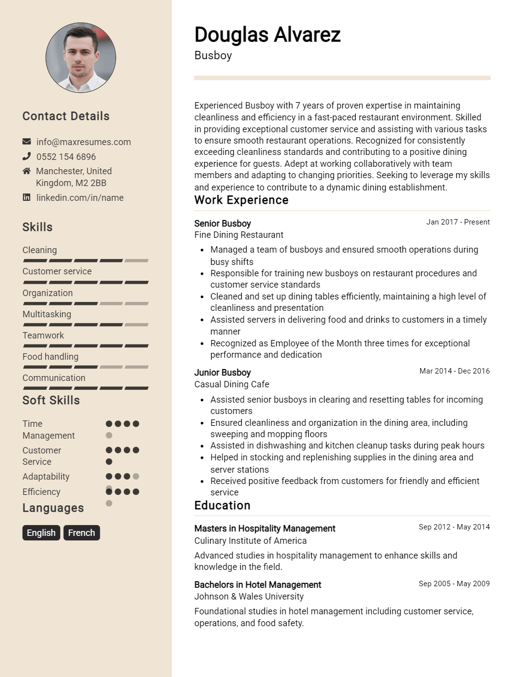busboy-resume-sample
