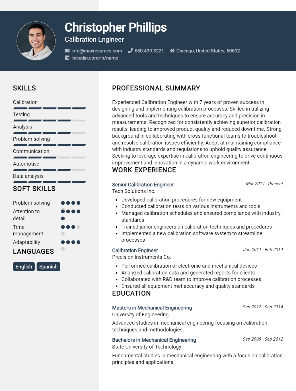 calibration-engineer-resume-sample