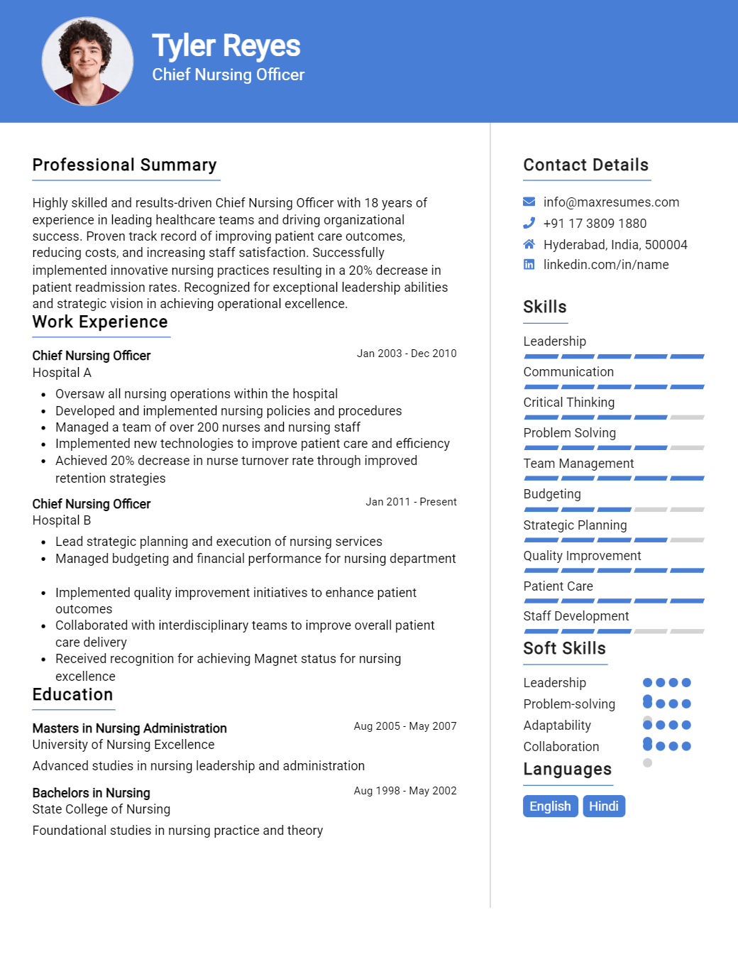 chief-nursing-officer-resume-sample