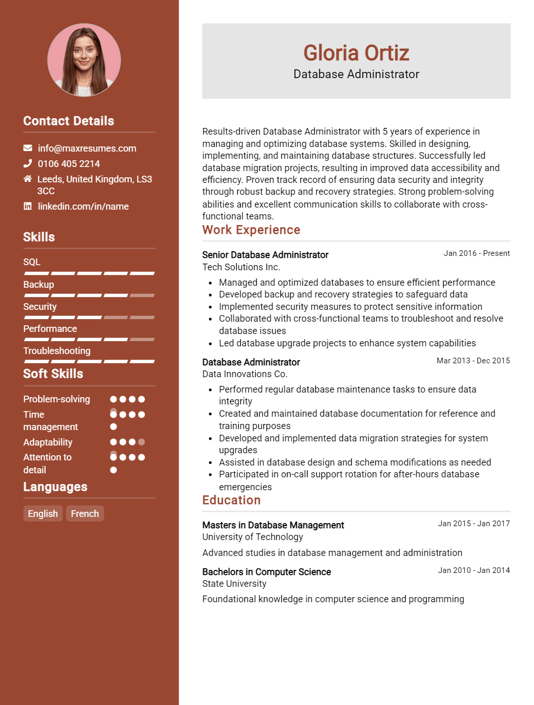 database-administrator-resume-sample