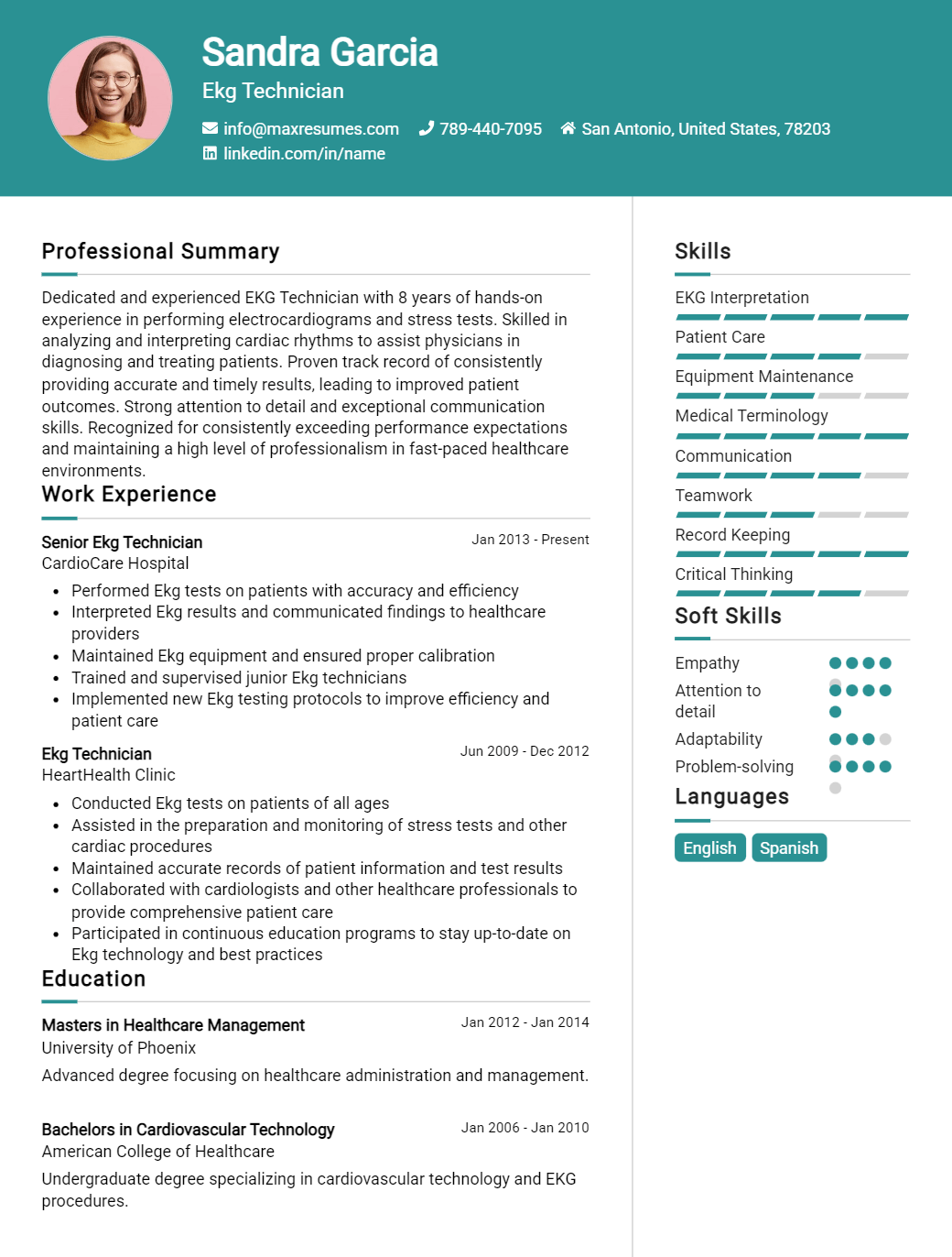 ekg-technician-resume-sample