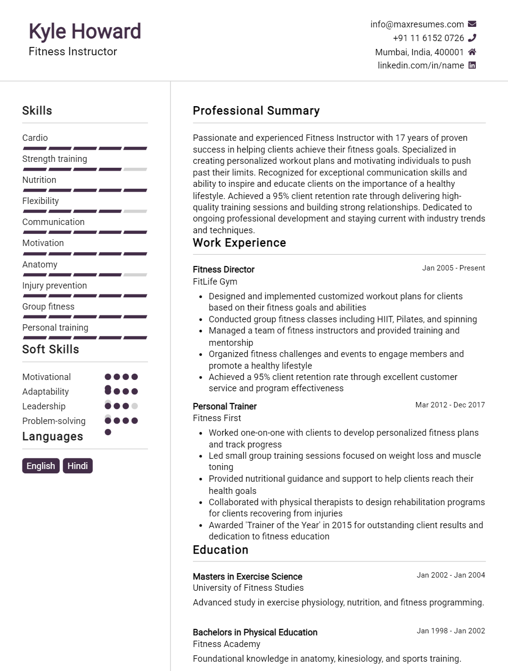 fitness-instructor-resume-sample