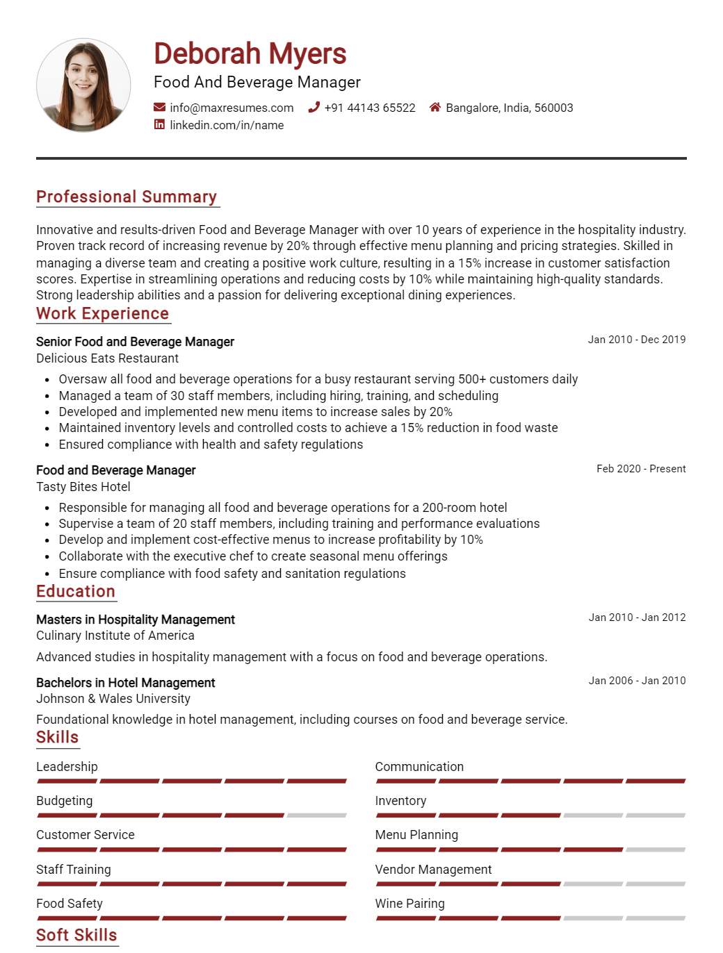 food-and-beverage-manager-resume-sample