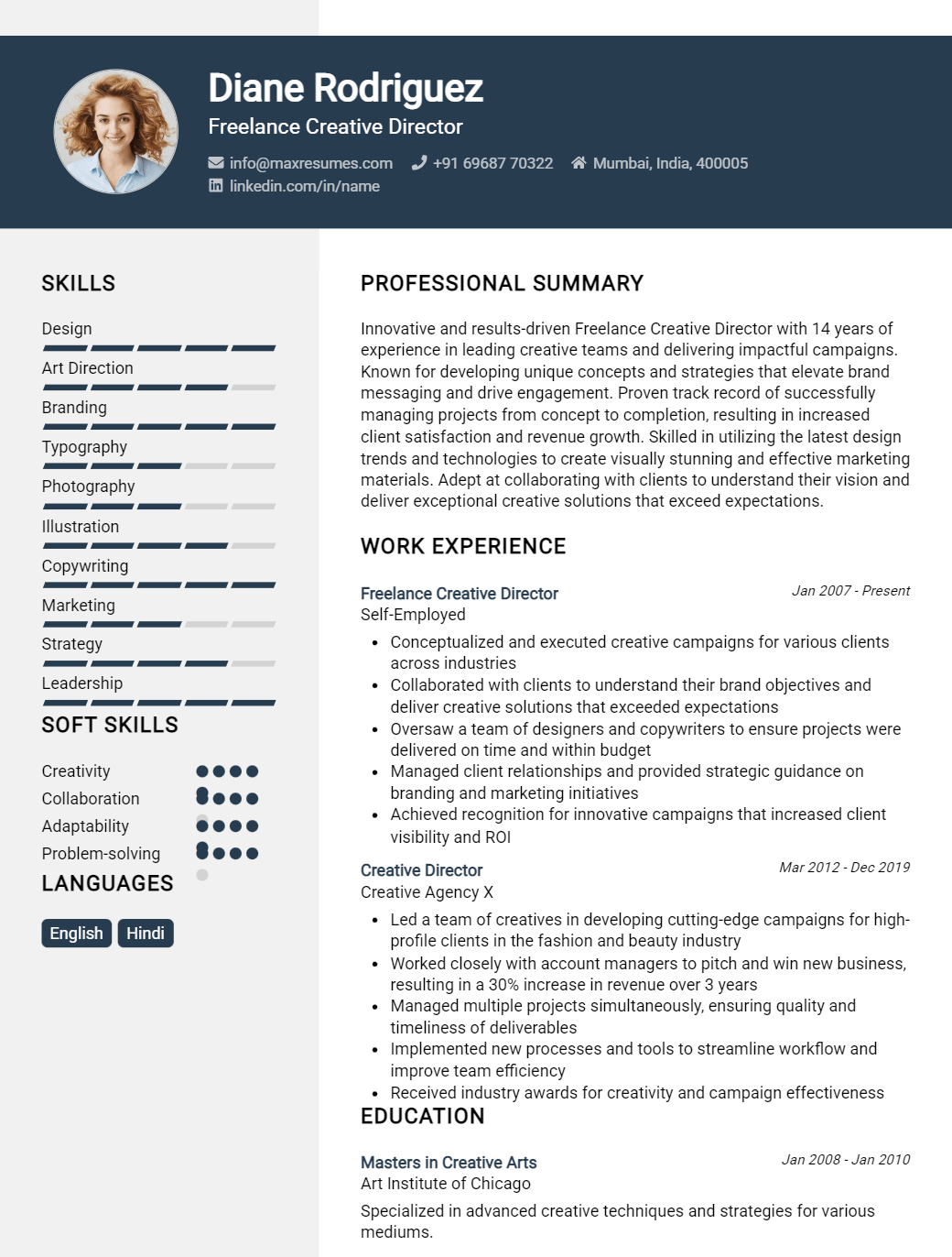 freelance-creative-director-resume-sample