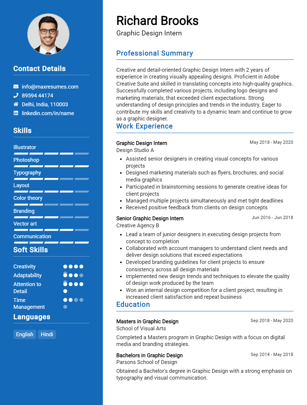 graphic-design-intern-resume-sample