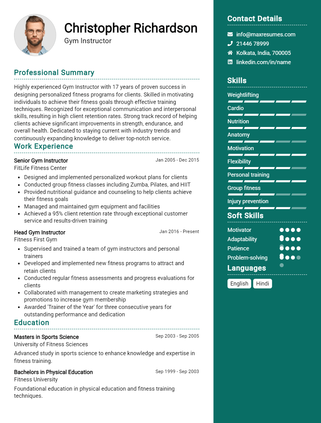 gym-instructor-resume-sample