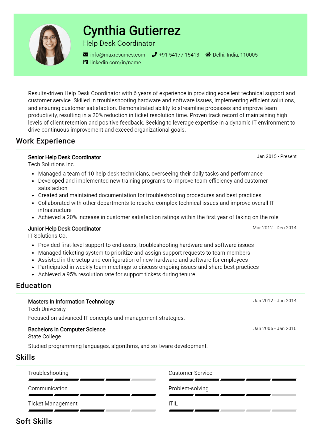 help-desk-coordinator-resume-sample