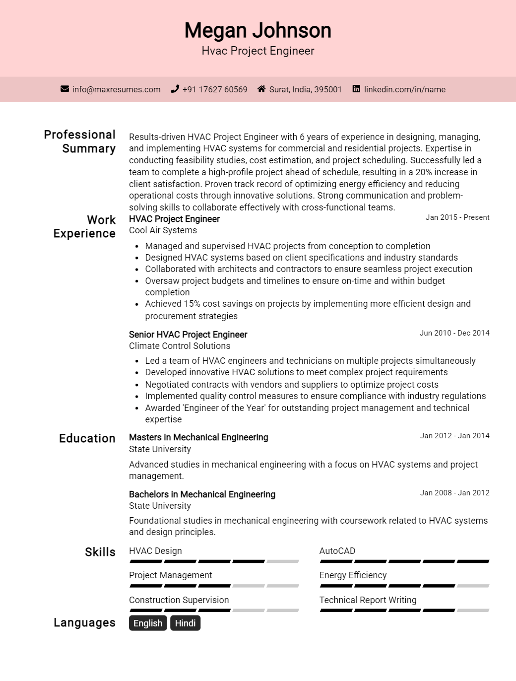 project-engineer-resume-sample