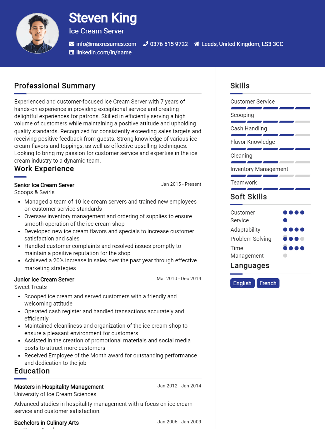 ice-cream-server-resume-sample