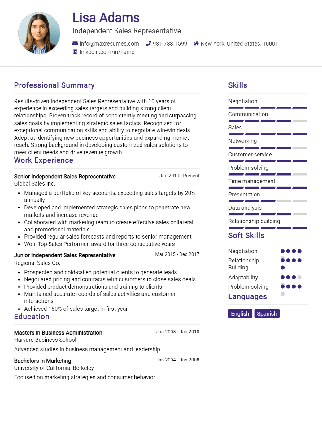 independent-sales-representative-resume-sample