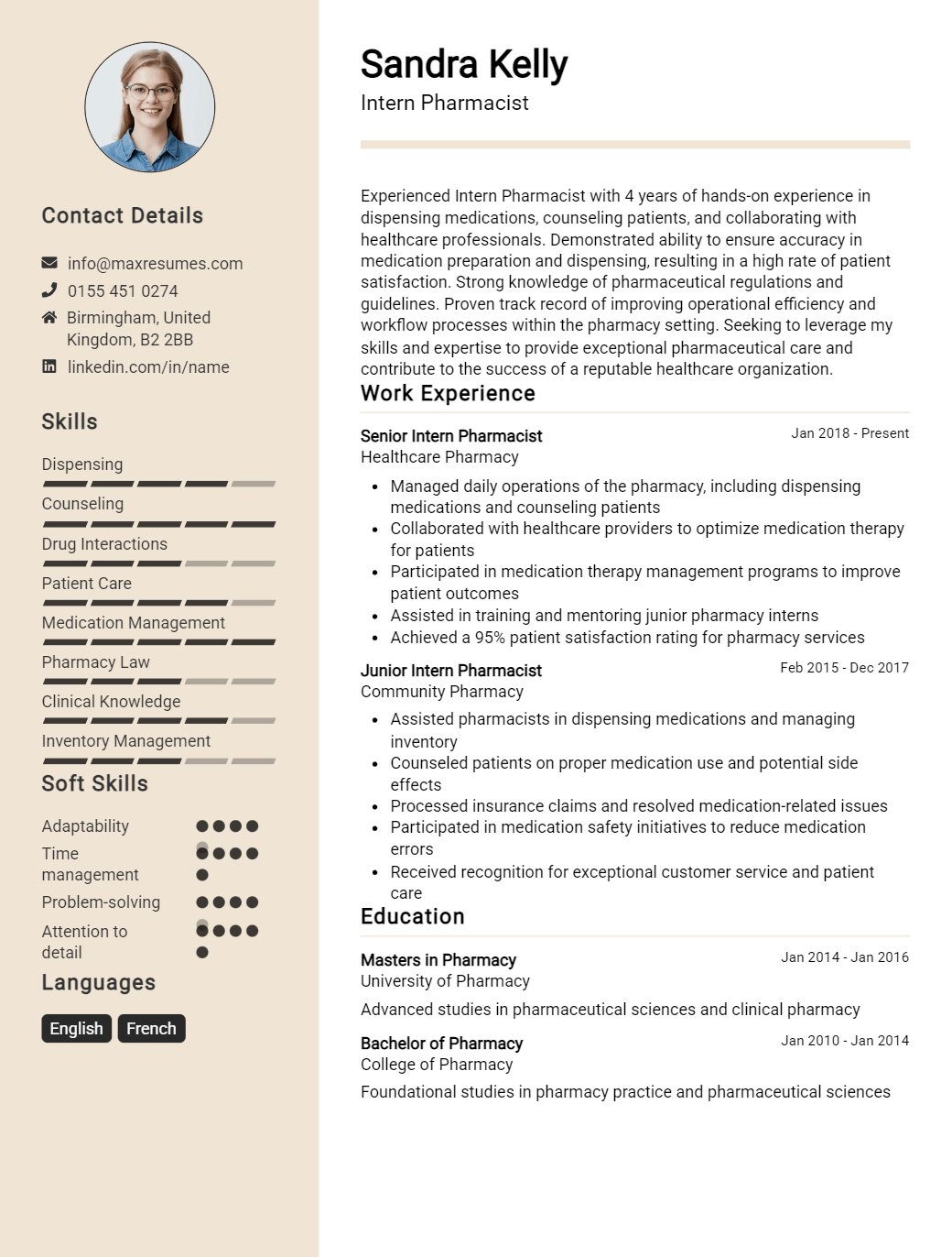 intern-pharmacist-resume-sample