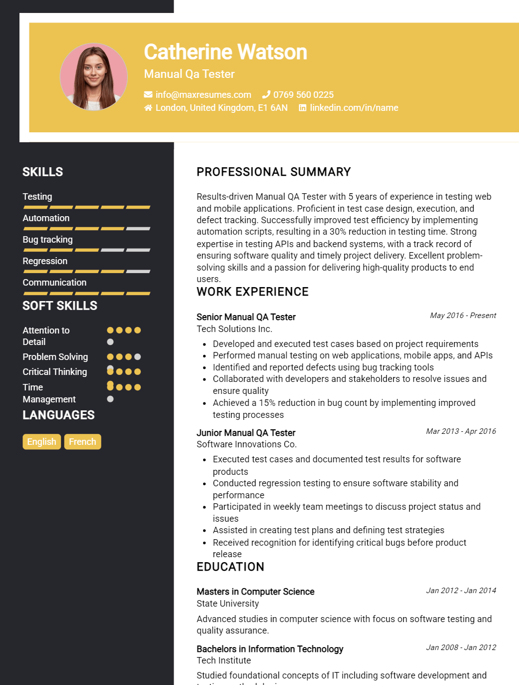 manual-qa-tester-resume-sample
