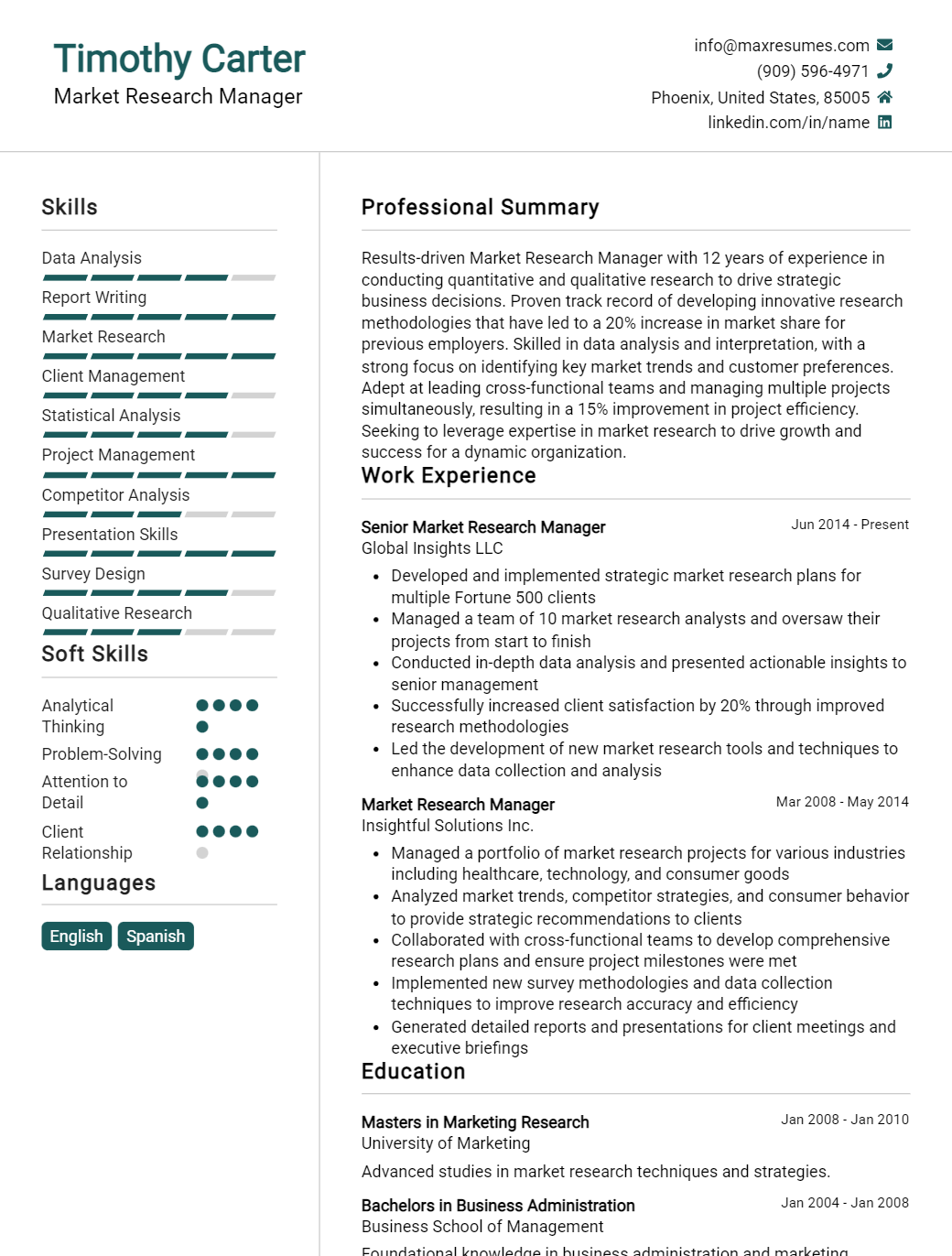 market-research-manager-resume-sample