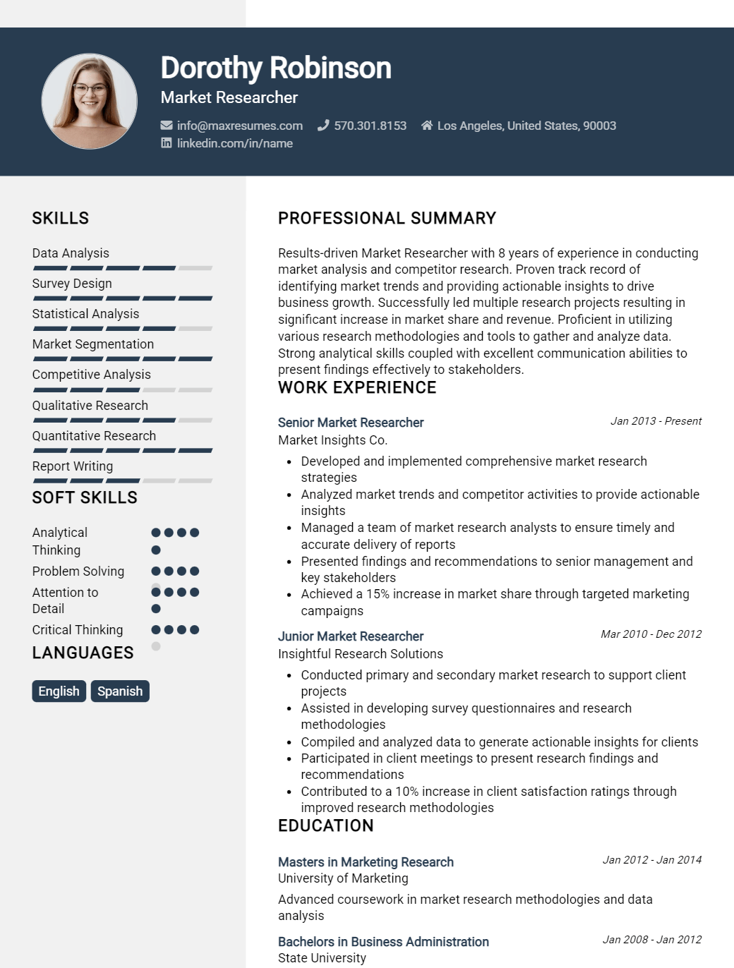 market-researcher-resume-sample