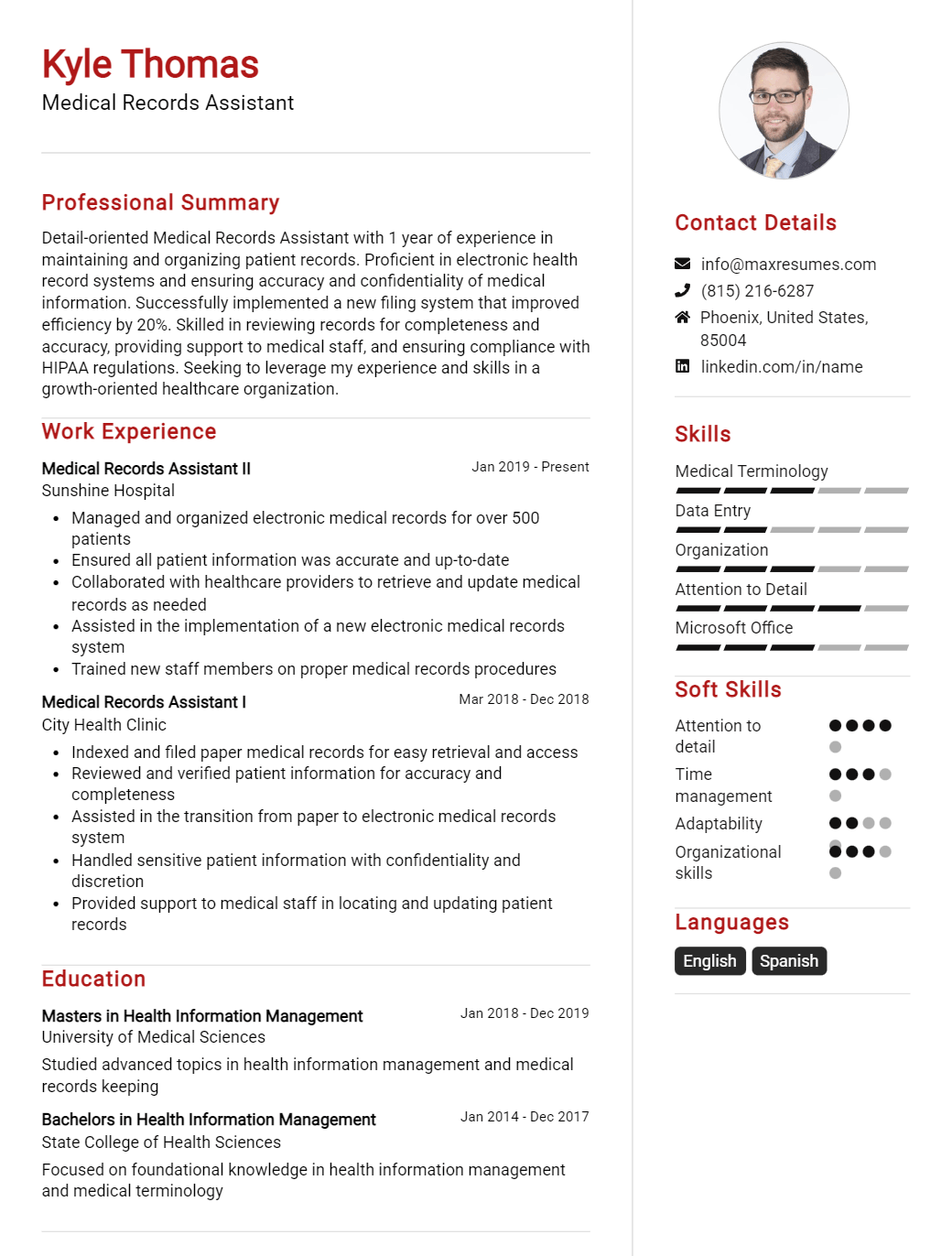 records-assistant-resume-sample