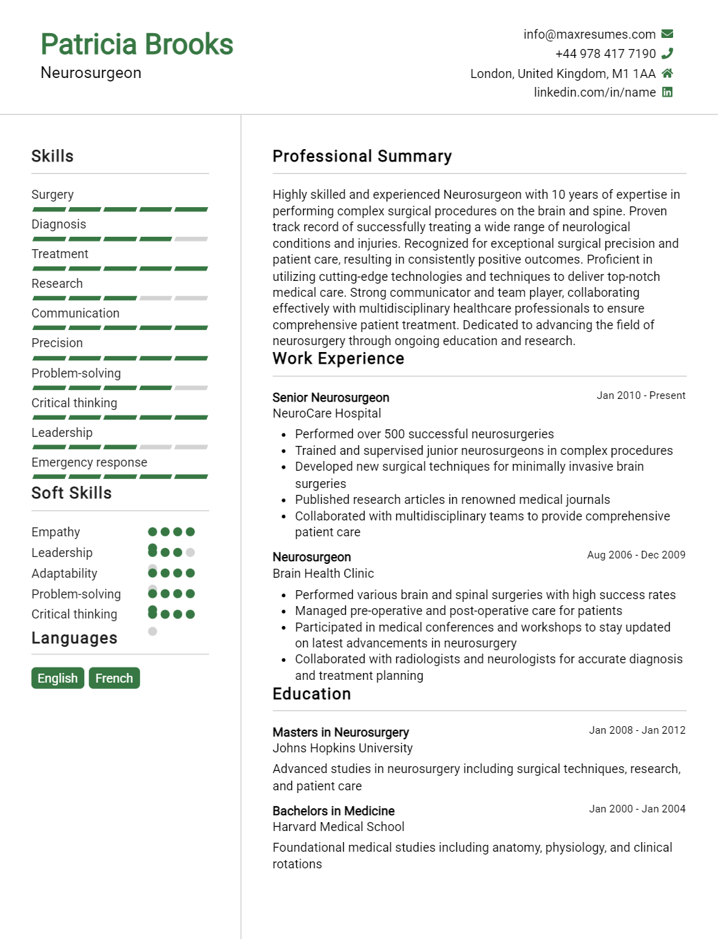 neurosurgeon-resume-sample