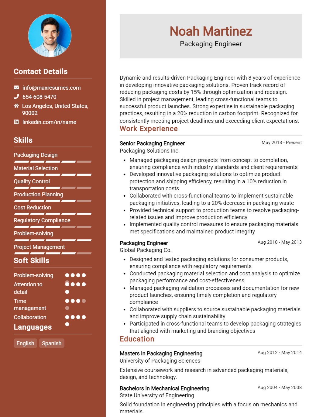 packaging-engineer-resume-sample