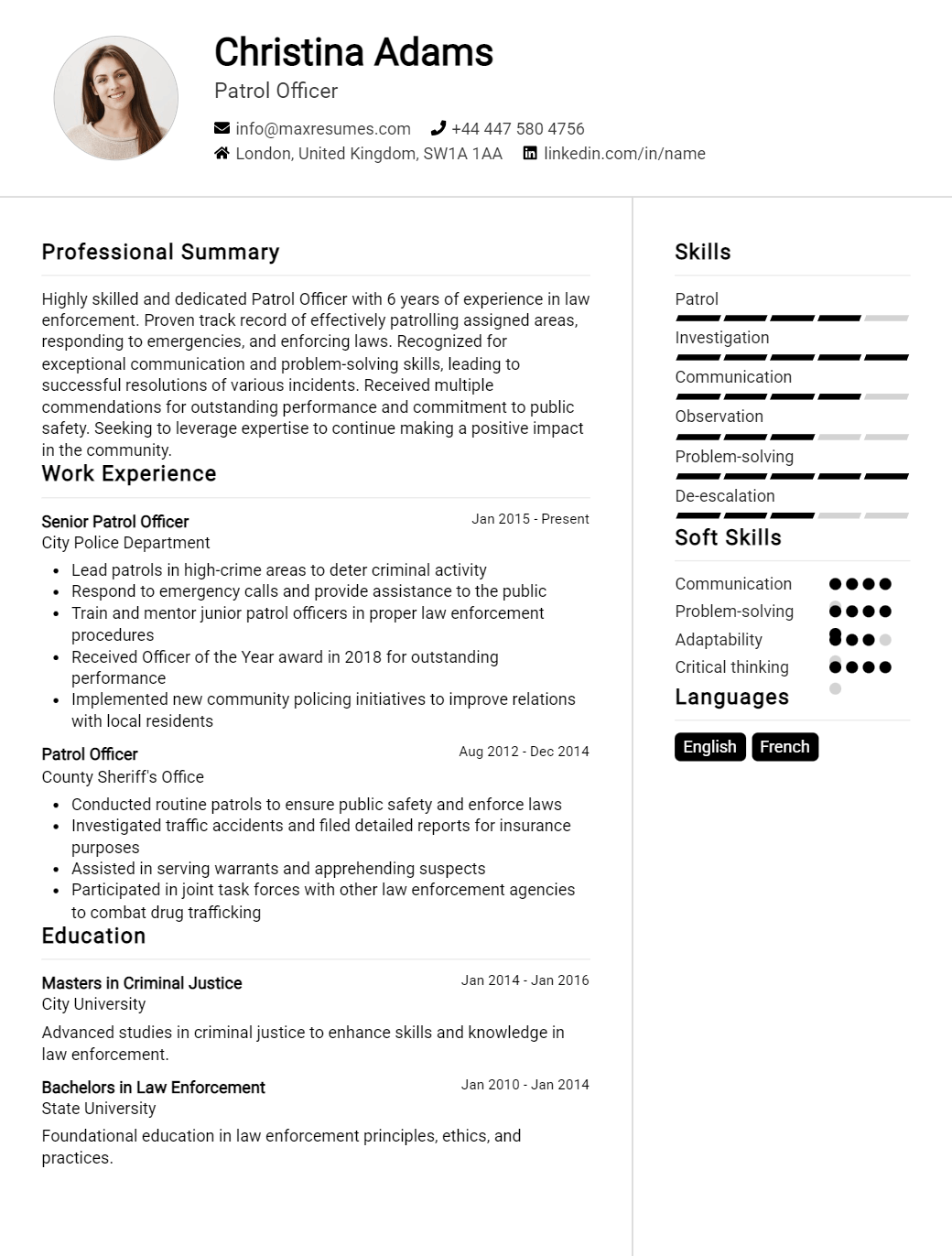patrol-officer-resume-sample