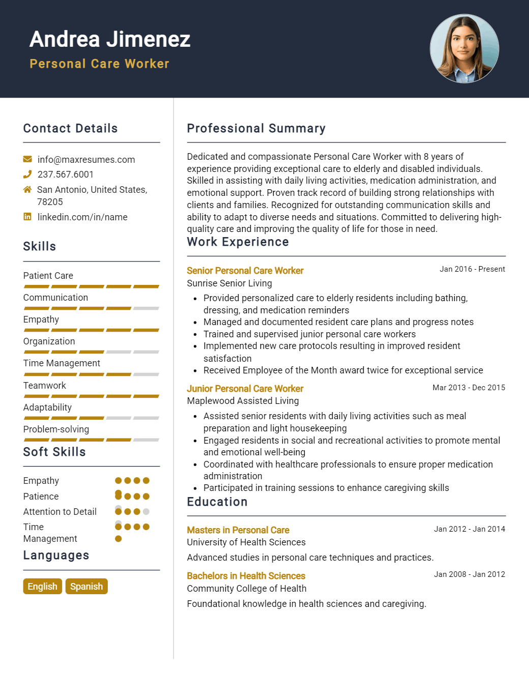 personal-care-worker-resume-sample