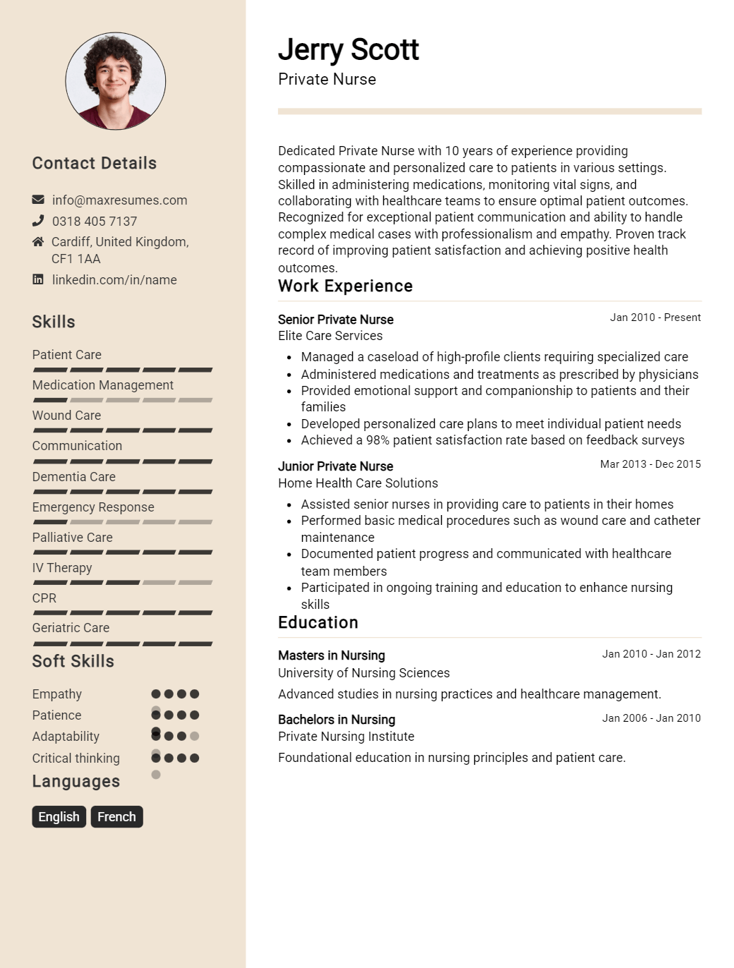 private-nurse-resume-sample