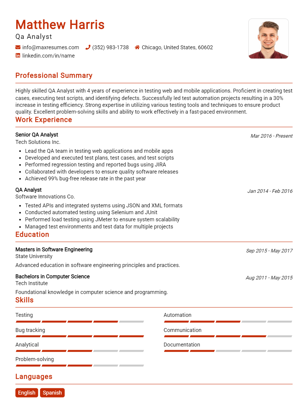 qa-analyst-resume-sample
