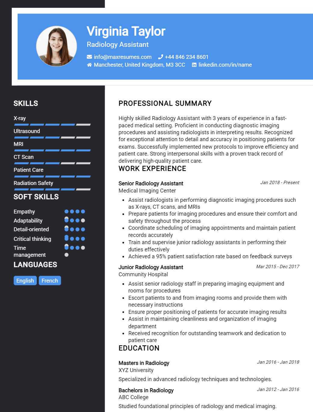 radiology-assistant-resume-sample