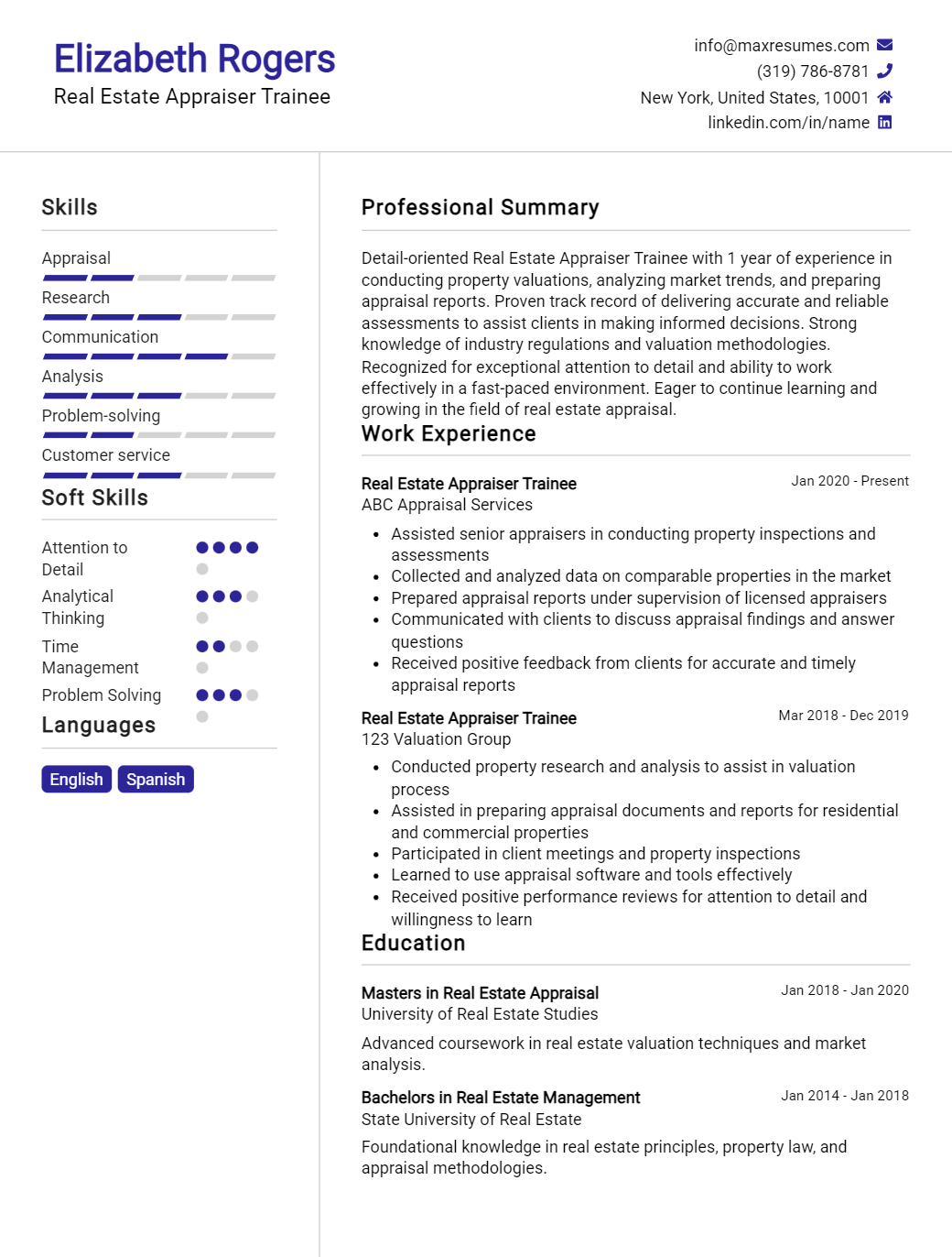 real-estate-appraiser-trainee-resume-sample