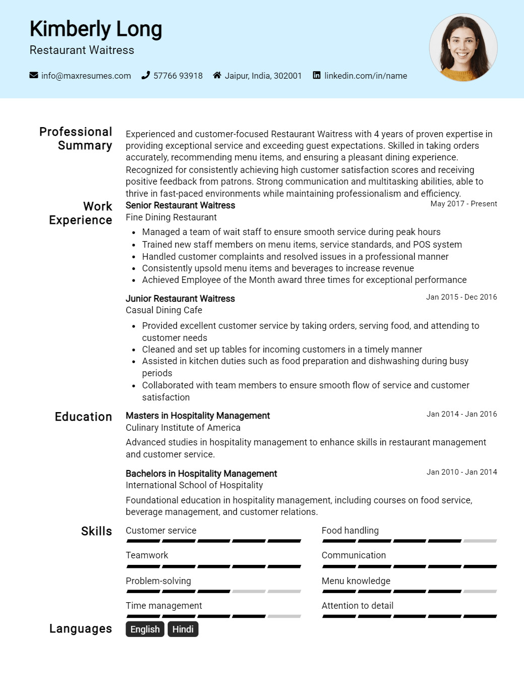 restaurant-waitress-resume-sample