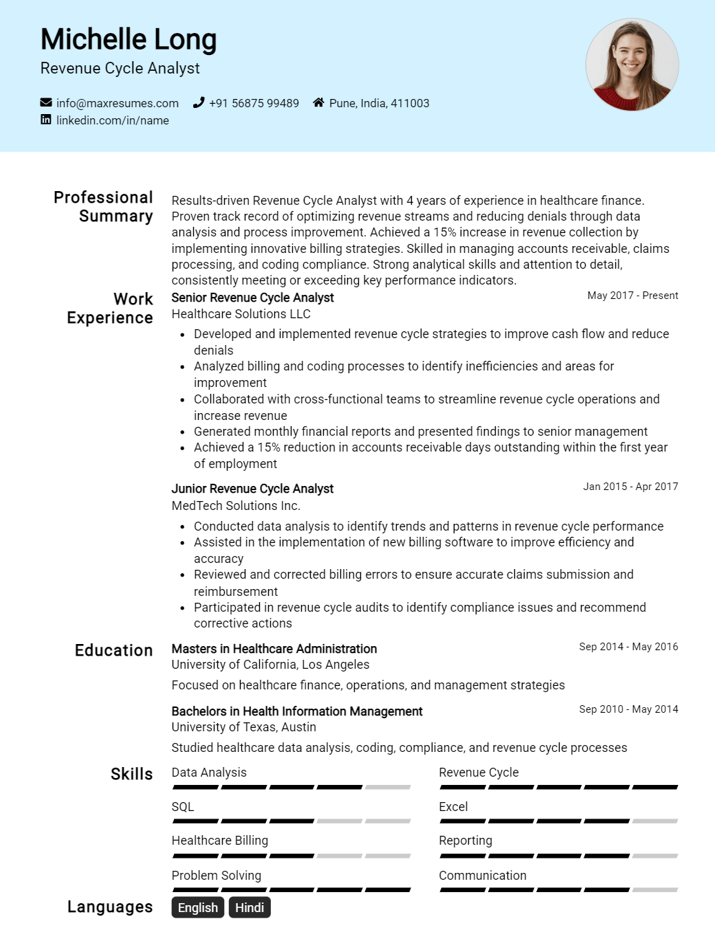 revenue-cycle-analyst-resume-sample