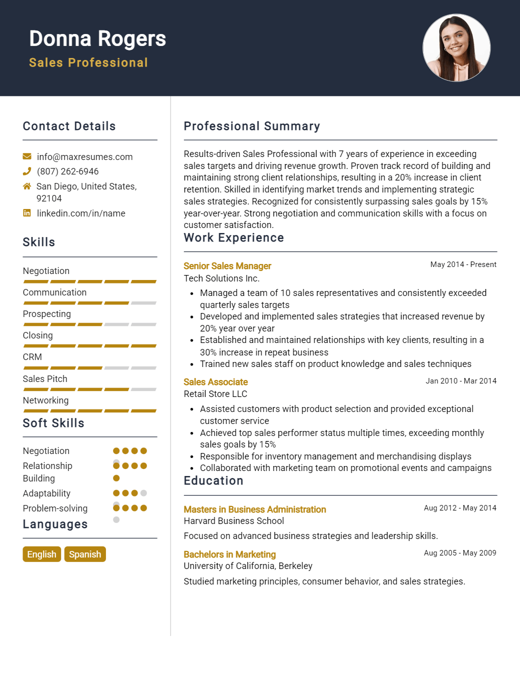 sales-professional-resume-sample