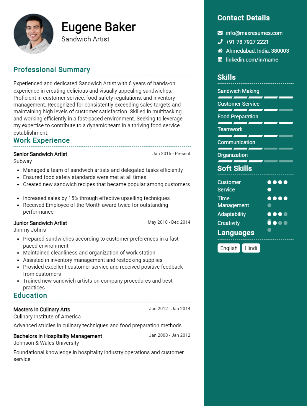 sandwich-artist-resume-sample