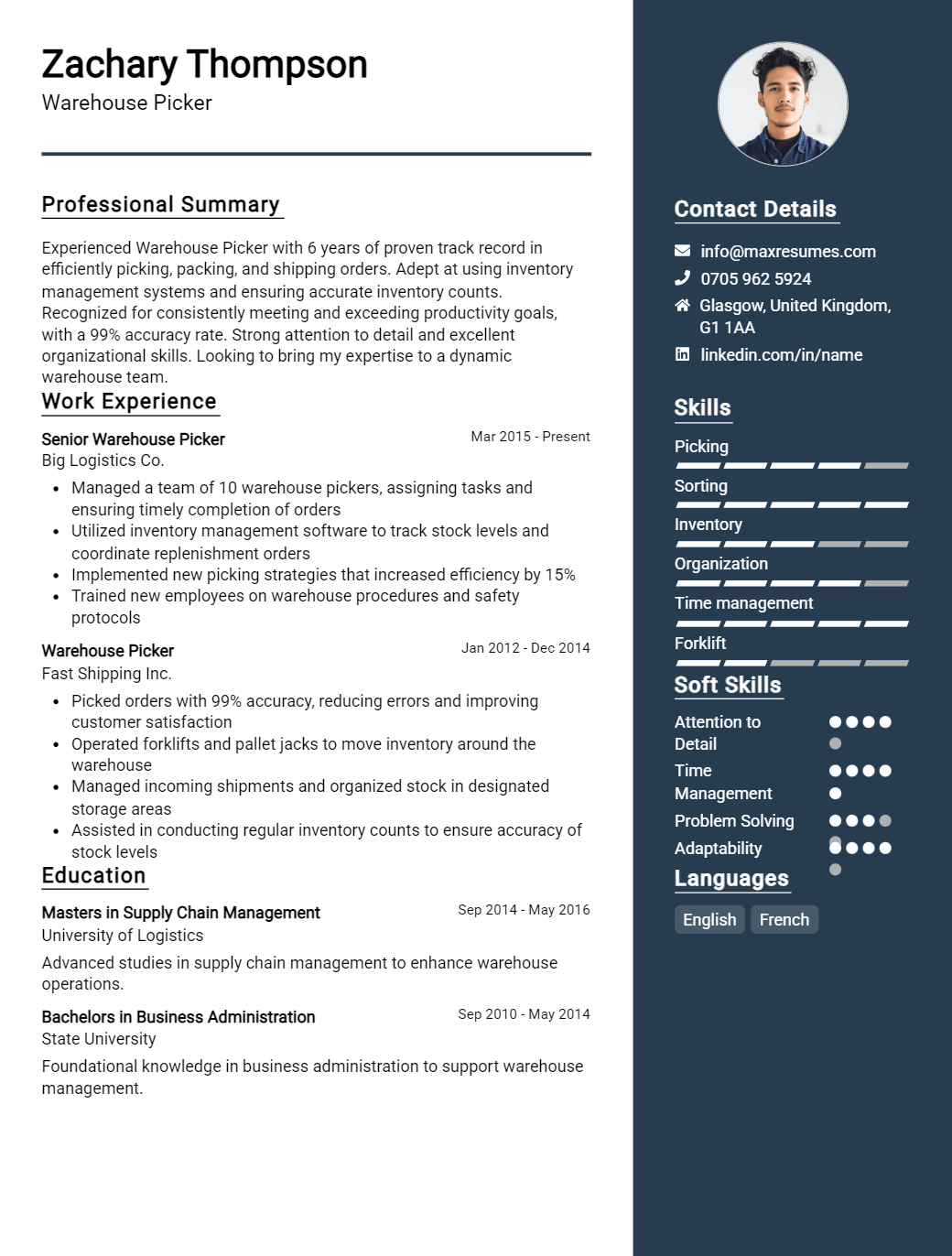 warehouse-picker-resume-sample