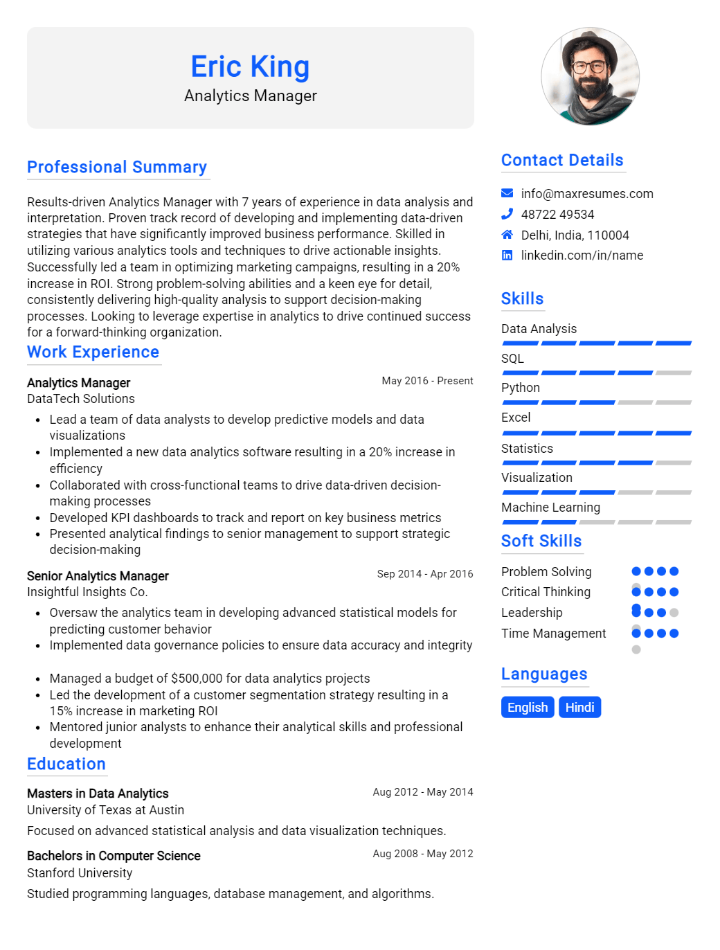 analytics-manager-resume-sample