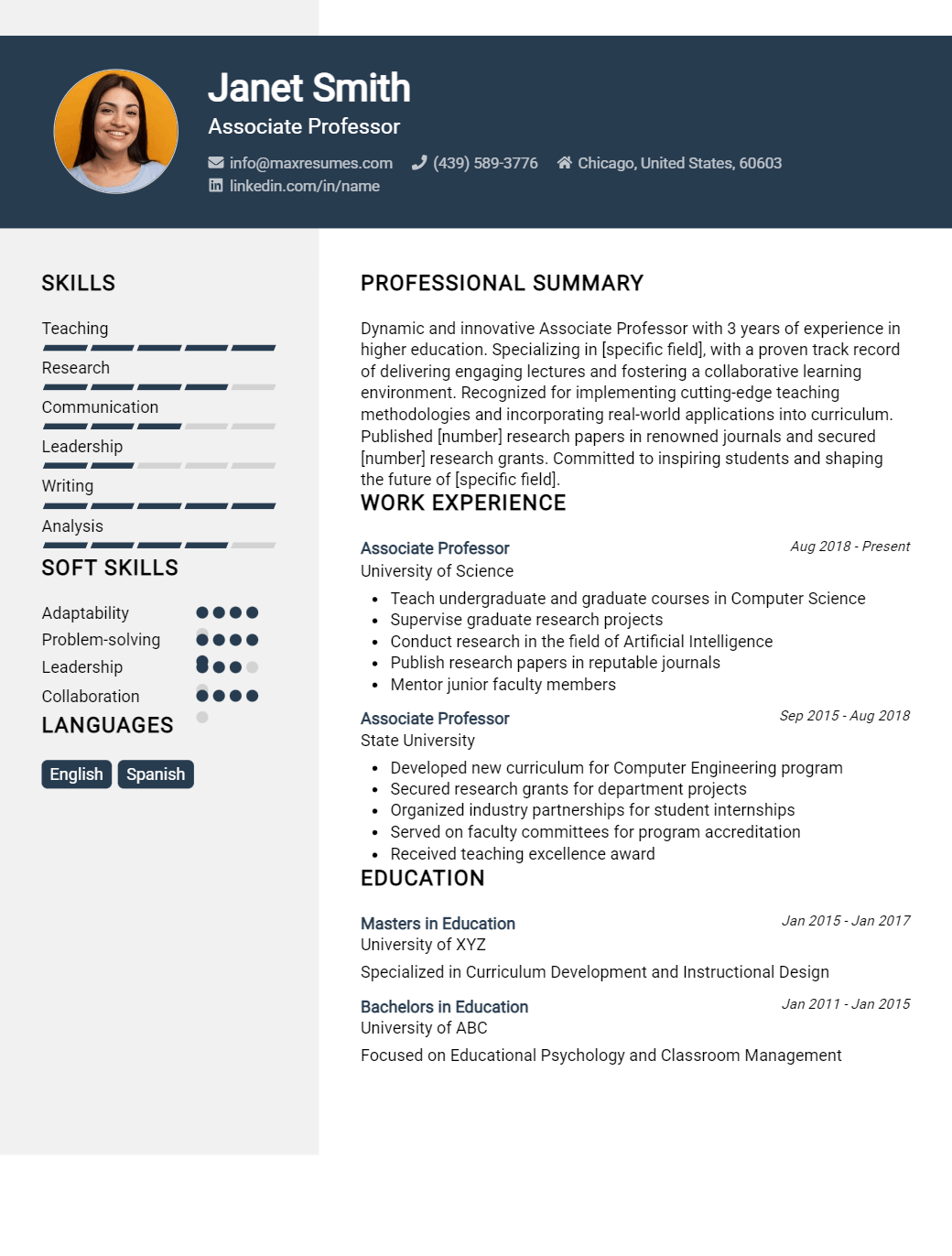 associate-professor-resume-sample