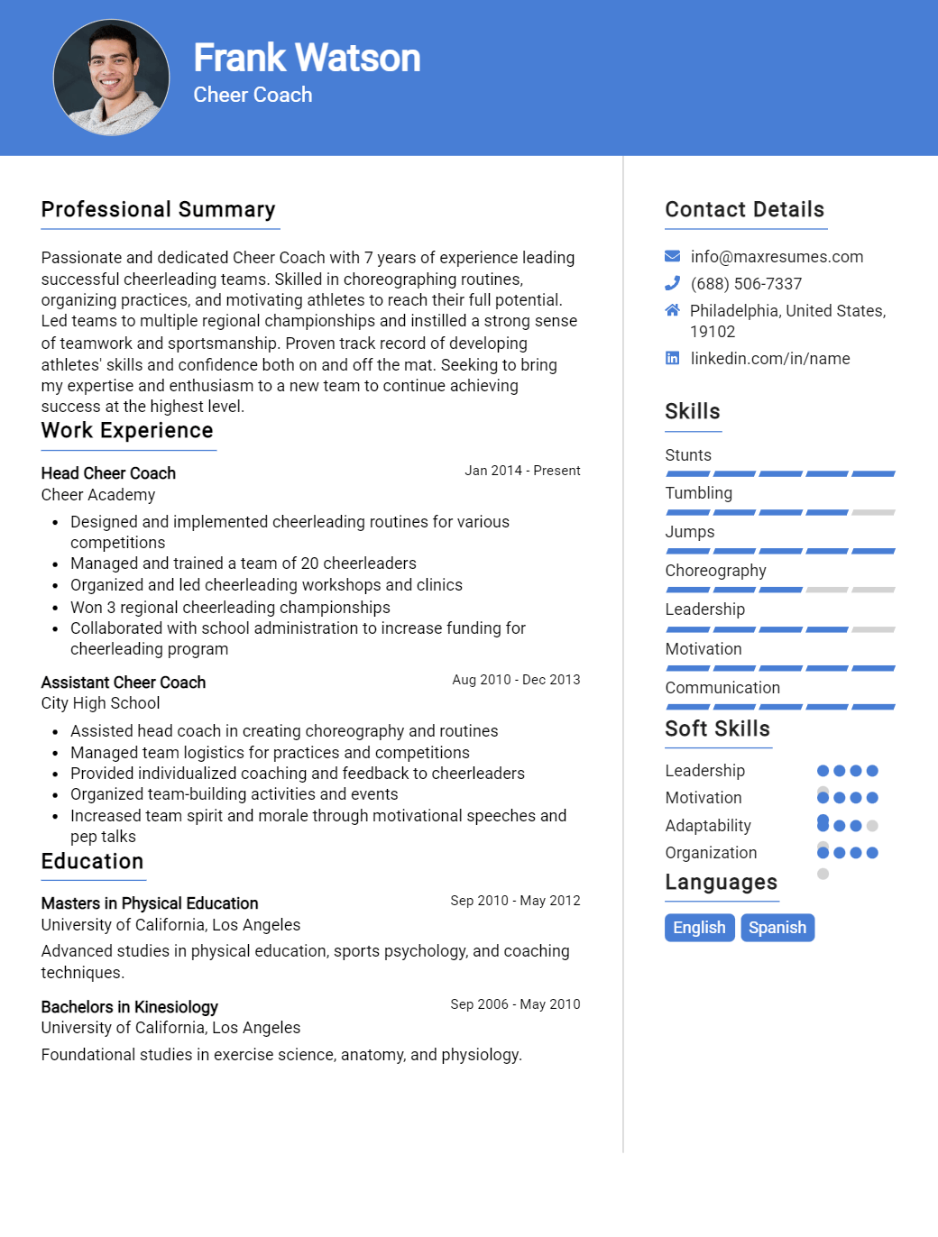 cheer-coach-resume-sample