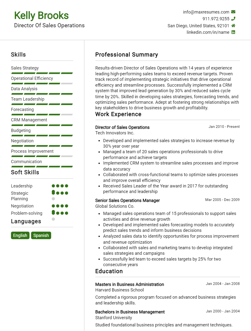 director-of-sales-operations-resume-sample