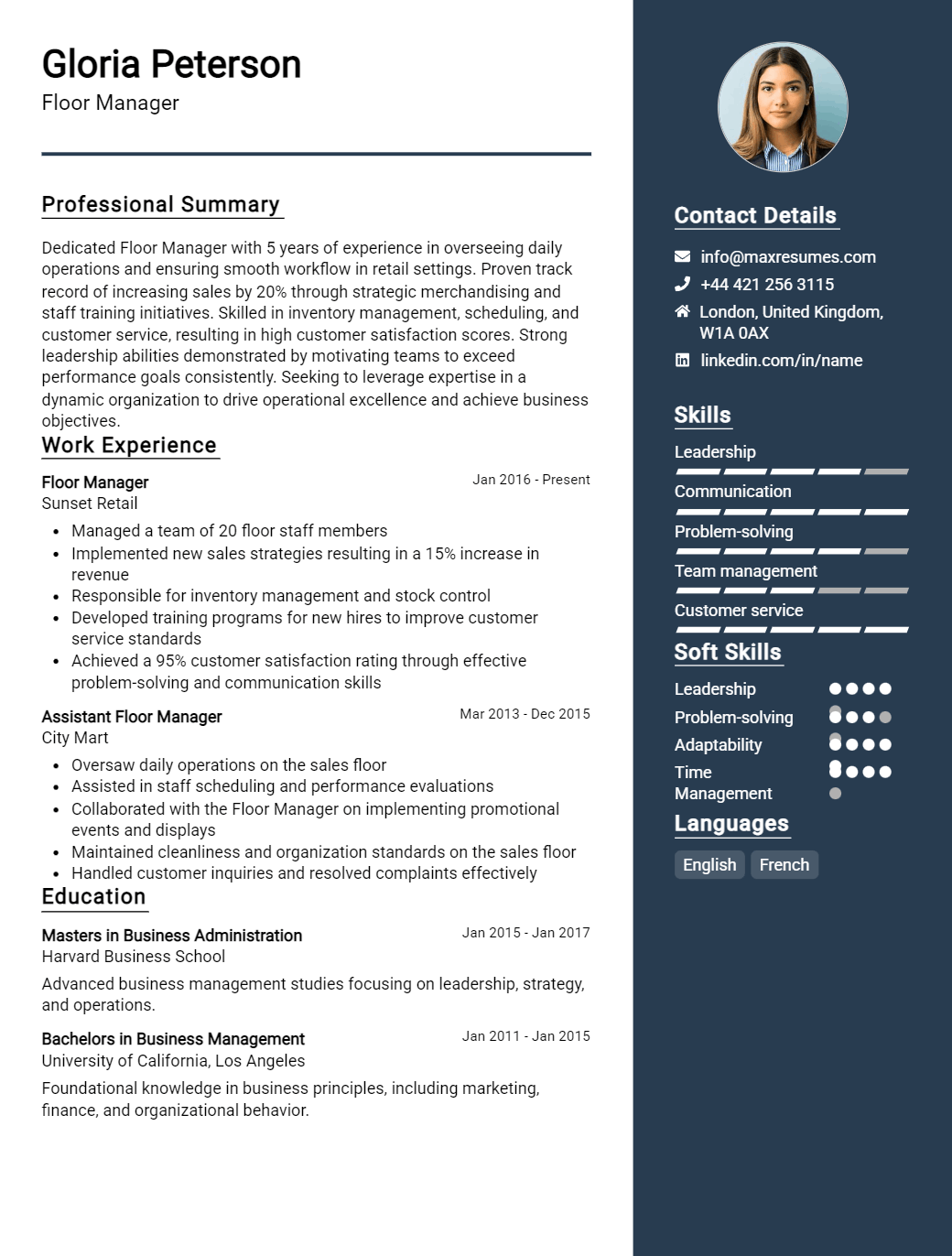 floor-manager-resume-sample