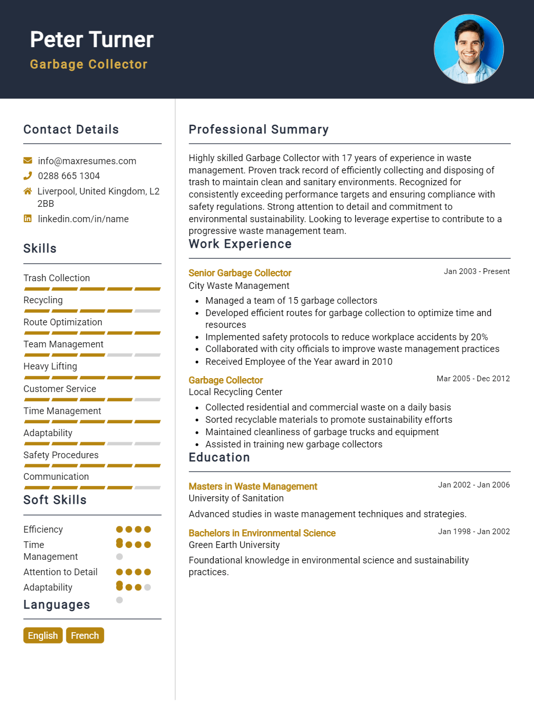 garbage-collector-resume-sample