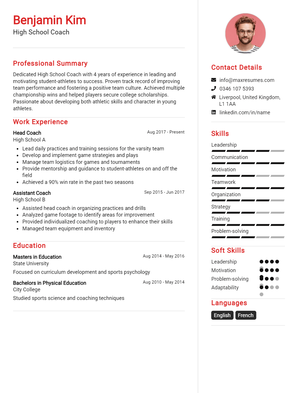 high-school-coach-resume-sample