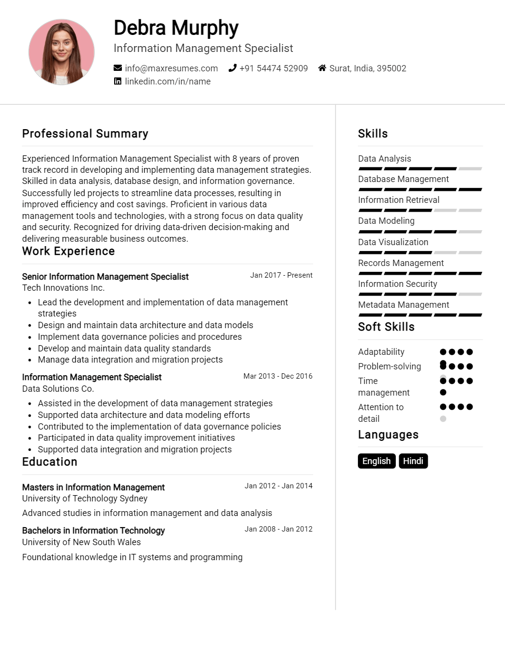 information-management-specialist-resume-sample