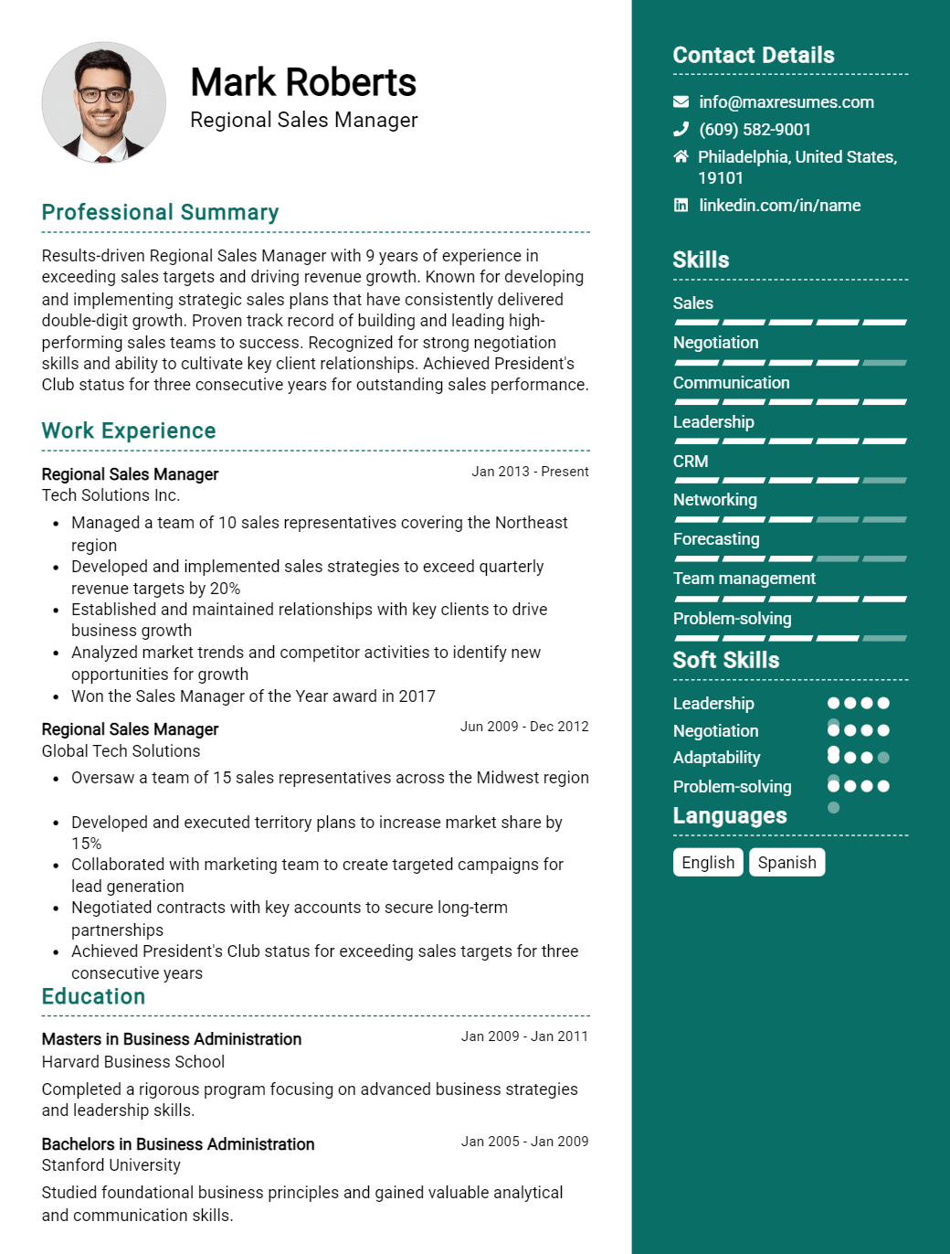 regional-sales-manager-resume-sample
