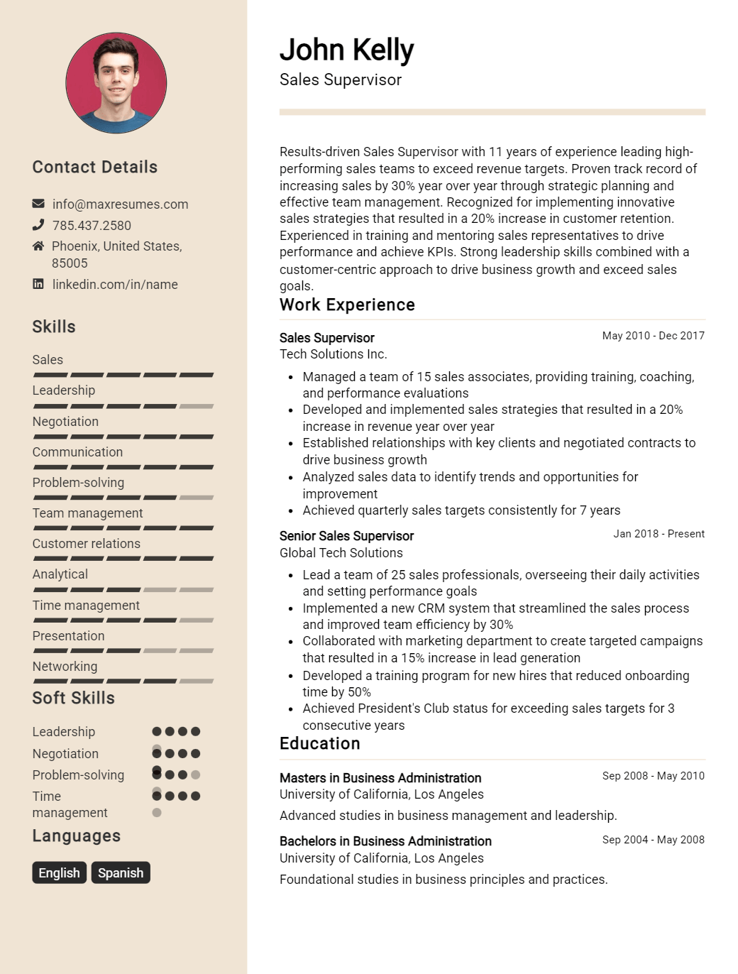 supervisor-resume-sample