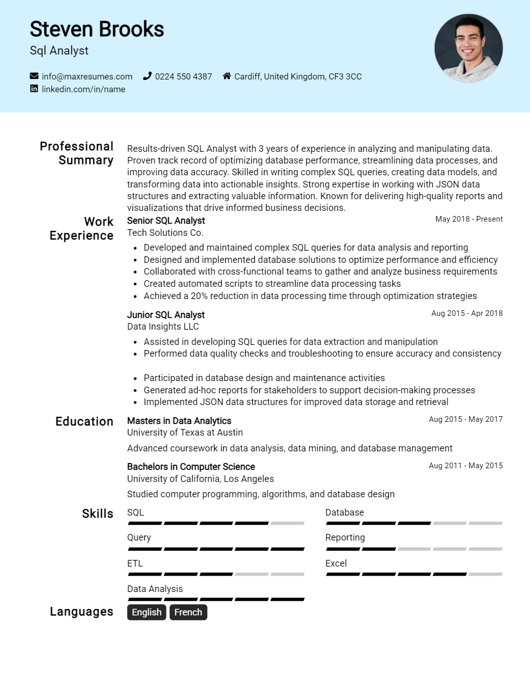 sql-analyst-resume-sample