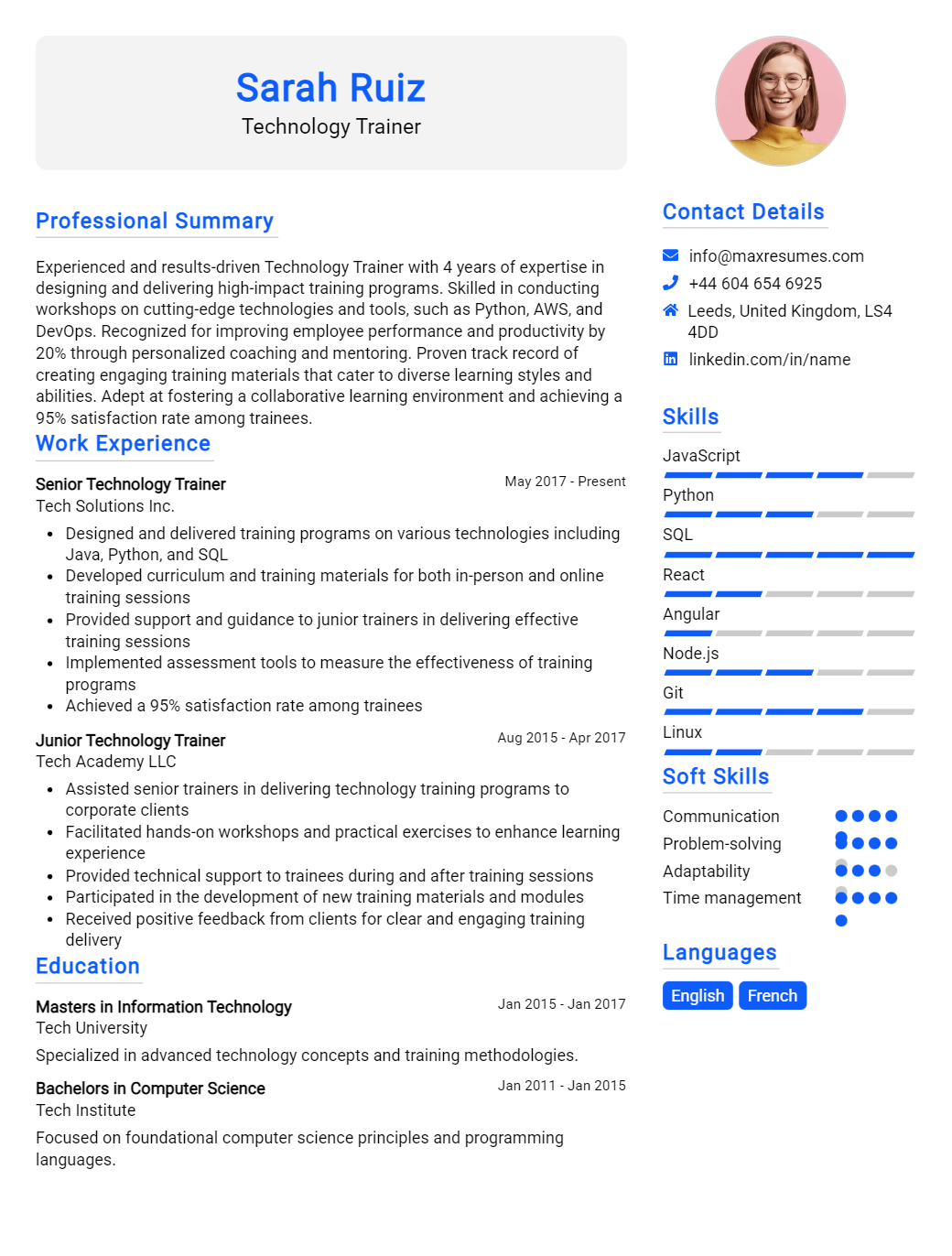 technology-trainer-resume-sample