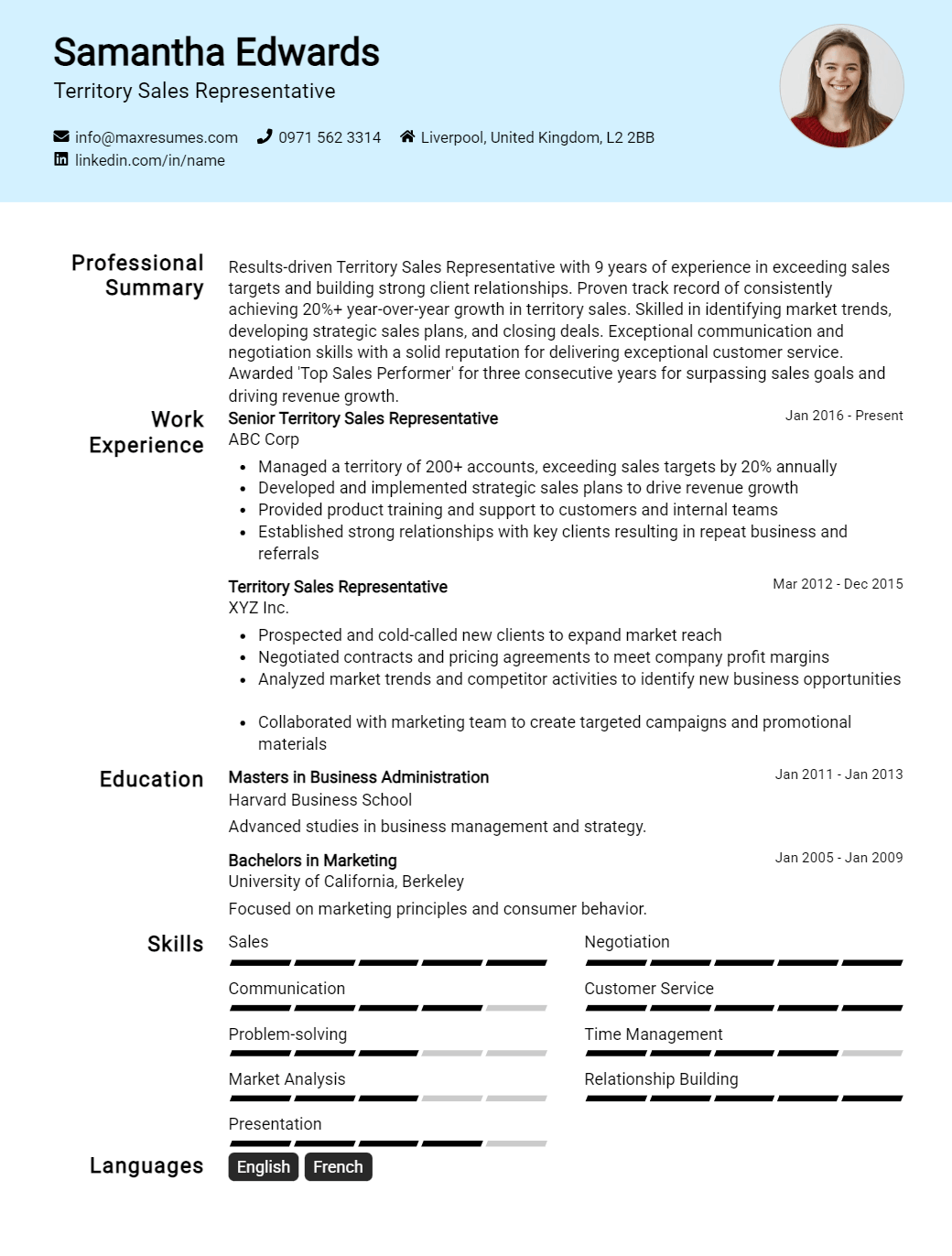 territory-sales-representative-resume-sample
