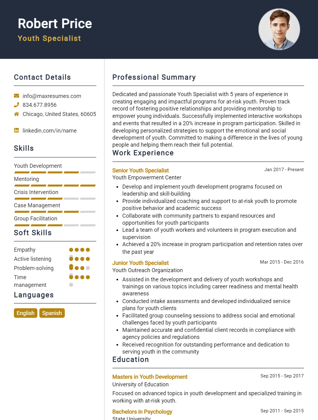 youth-specialist-resume-sample