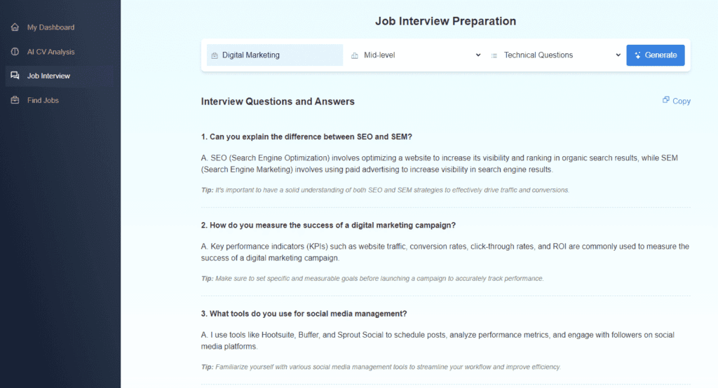 Job interview preparation